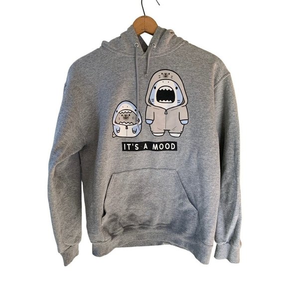 Samezu Other - SAMEZU Moha Amura 2021 Gray "It's a Mood" Hoodie Sweatshirt Kawaii Shark M